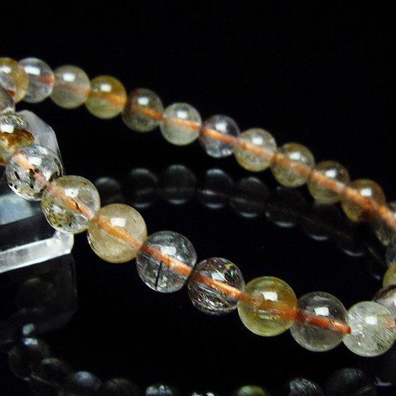 金針ルチル水晶ブレスレット 7mm [T50-7648]