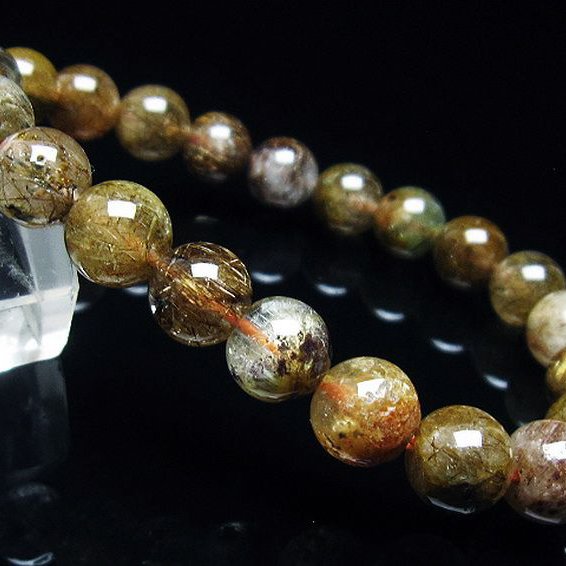 金針ルチル水晶ブレスレット 8mm [T50-8956]