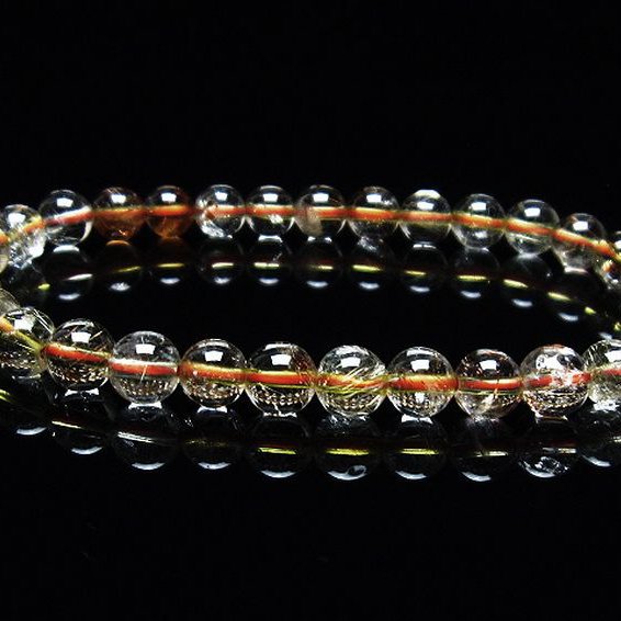金針ルチル水晶ブレスレット 6mm [T50-9053]