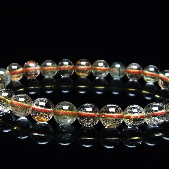 金針ルチル水晶ブレスレット 8mm [T50-9155]