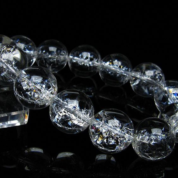 アイリスクォーツ 虹入り レインボークラック水晶 ブレスレット18mm[T502-8299]