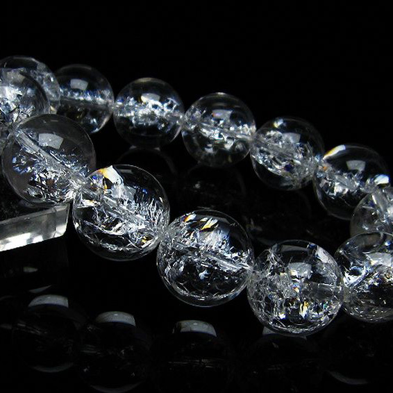 アイリスクォーツ 虹入り レインボークラック水晶 ブレスレット18mm[T502-8304]