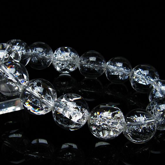 アイリスクォーツ 虹入り レインボークラック水晶 ブレスレット16mm[T502-8314]