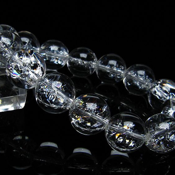 アイリスクォーツ 虹入り レインボークラック水晶 ブレスレット16mm[T502-8317]