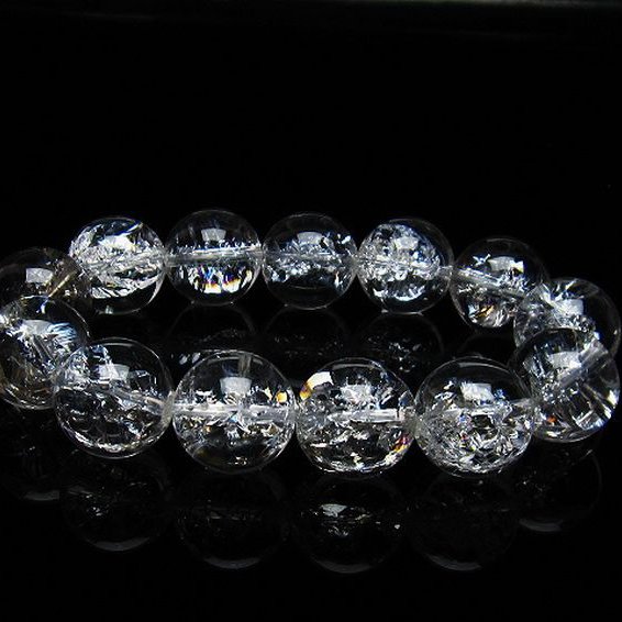 アイリスクォーツ 虹入り レインボークラック水晶 ブレスレット 18mm [T502-8699]