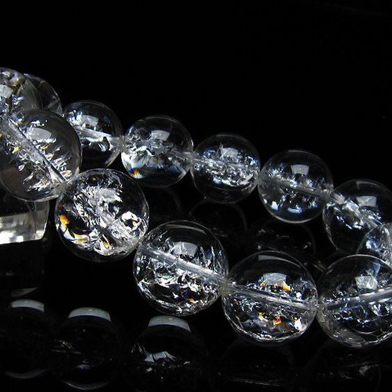 アイリスクォーツ 虹入り レインボークラック水晶 ブレスレット 18mm [T502-8706]