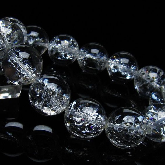 アイリスクォーツ 虹入り レインボークラック水晶 ブレスレット 18mm [T502-8769]