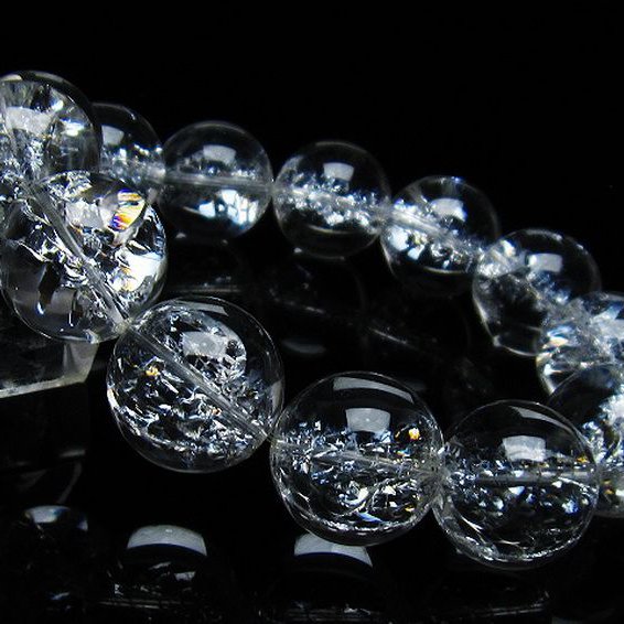 アイリスクォーツ 虹入り レインボークラック水晶 ブレスレット 18mm [T502-8771]