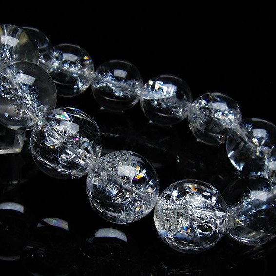 アイリスクォーツ 虹入り レインボークラック水晶 ブレスレット 18mm [T502-8773]