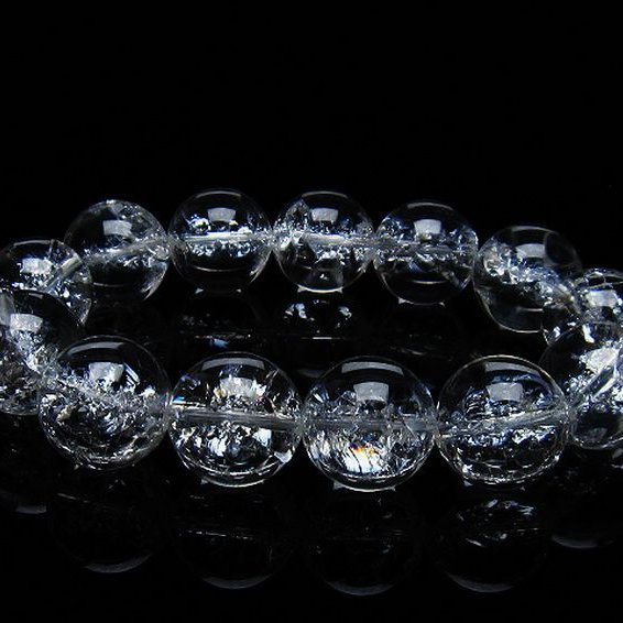 アイリスクォーツ 虹入り レインボークラック水晶 ブレスレット 18mm [T502-8777]