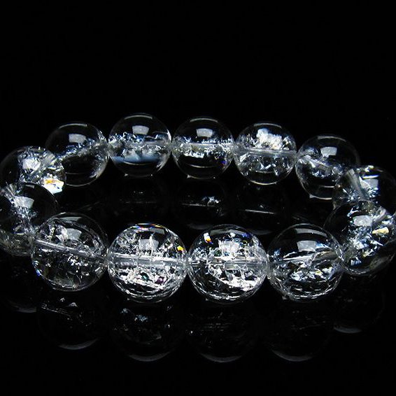 アイリスクォーツ 虹入り レインボークラック水晶 ブレスレット 18mm [T502-8779]