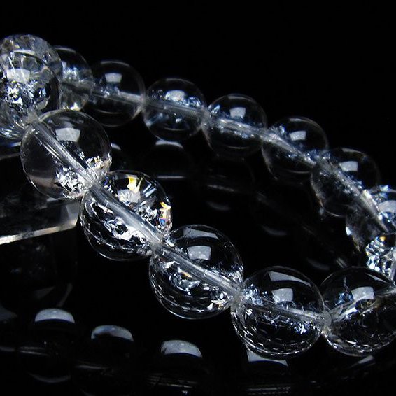 アイリスクォーツ 虹入り レインボークラック水晶 ブレスレット 14mm [T502-8794]