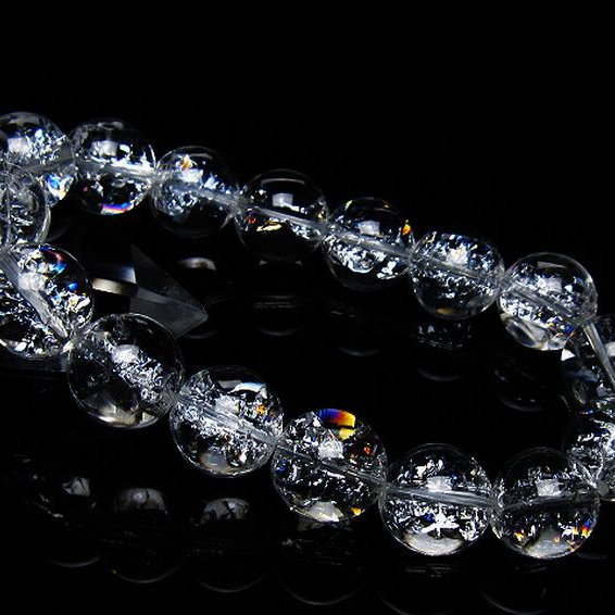 アイリスクォーツ 虹入り レインボークラック水晶 ブレスレット 14mm [T502-8989]