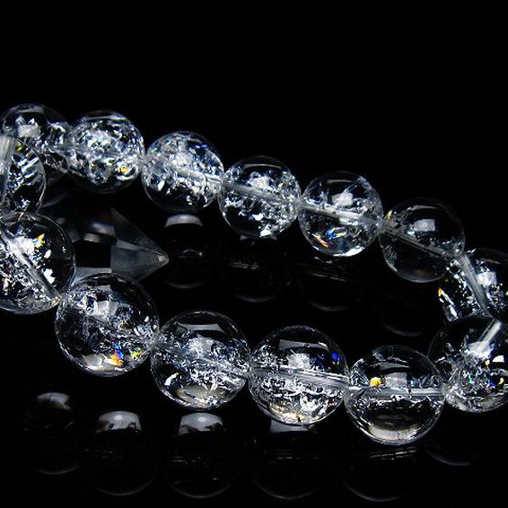 アイリスクォーツ 虹入り レインボークラック水晶 ブレスレット 16mm [T502-9017]