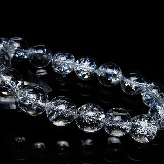 アイリスクォーツ 虹入り レインボークラック水晶 ブレスレット 12mm [T502-9019]