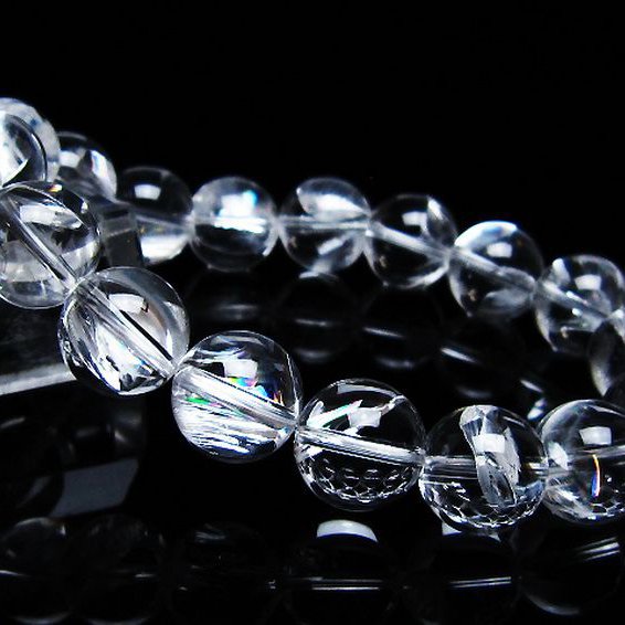 アイリスクォーツ 虹入り レインボー水晶 ブレスレット 12mm [T506-2747]