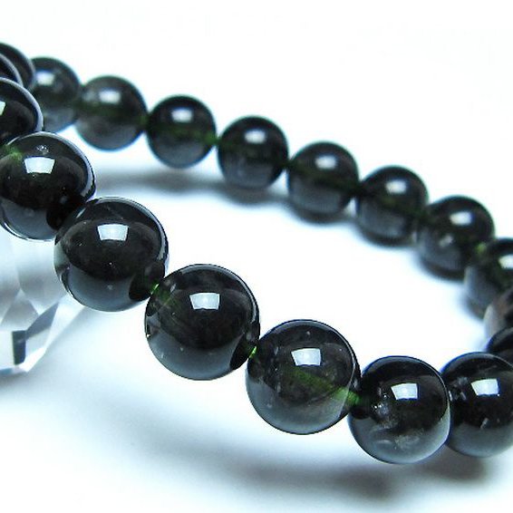 チンターマニストーン アリゾナ州産 天然ガラス ブレスレット（サフォーダイト/シリウス隕石） 10mm [t520-1750]