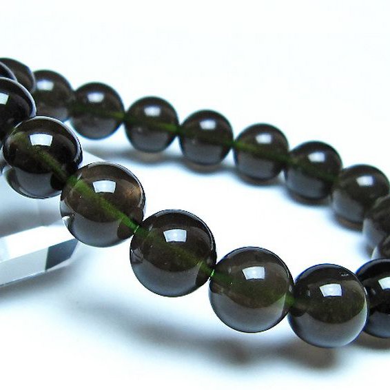 チンターマニストーン アリゾナ州産 天然ガラス ブレスレット（サフォーダイト/シリウス隕石） 11mm [t520-1763]