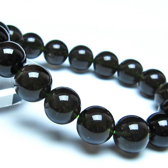 チンターマニストーン アリゾナ州産 天然ガラス ブレスレット（サフォーダイト/シリウス隕石） 13mm [t520-1770]