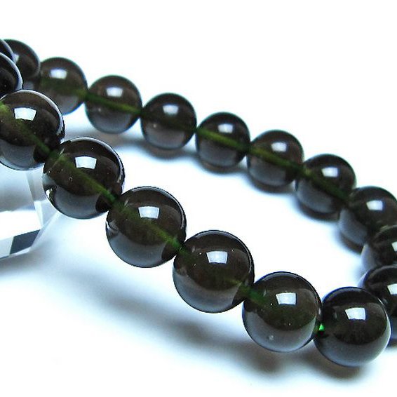 チンターマニストーン アリゾナ州産 天然ガラス ブレスレット（サフォーダイト/シリウス隕石） 11mm [t520-1787]