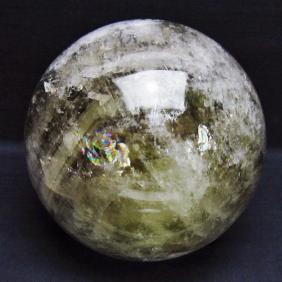 4.8Kg虹入りシトリン水晶ファントム丸玉 155mm [T529-5928]