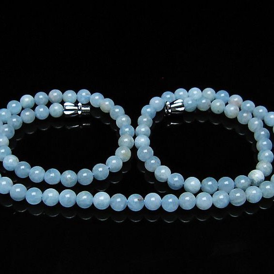 アクアマリンネックレス 5mm [T556-3483]