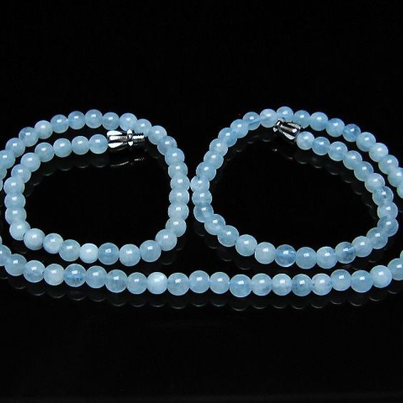 アクアマリンネックレス 4mm [t556-3505]