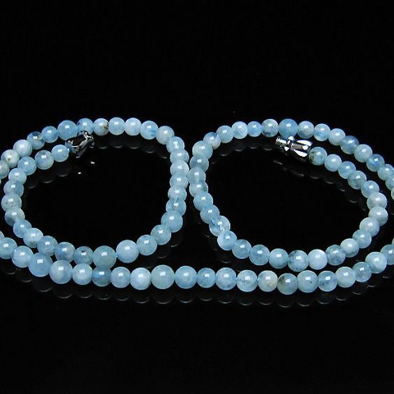 アクアマリンネックレス 4mm [T556-3517]