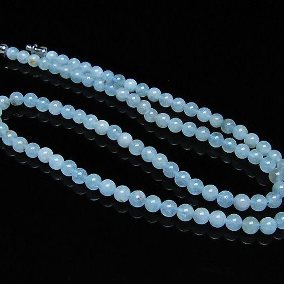 アクアマリンネックレス 4mm [T556-3533]