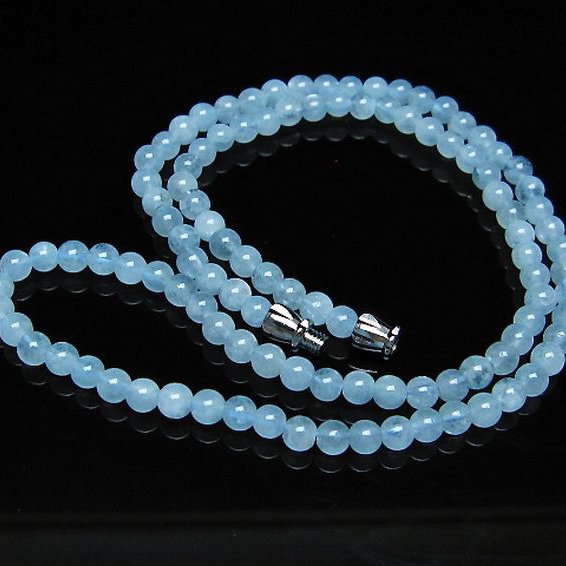 アクアマリンネックレス 4mm [t556-3534]