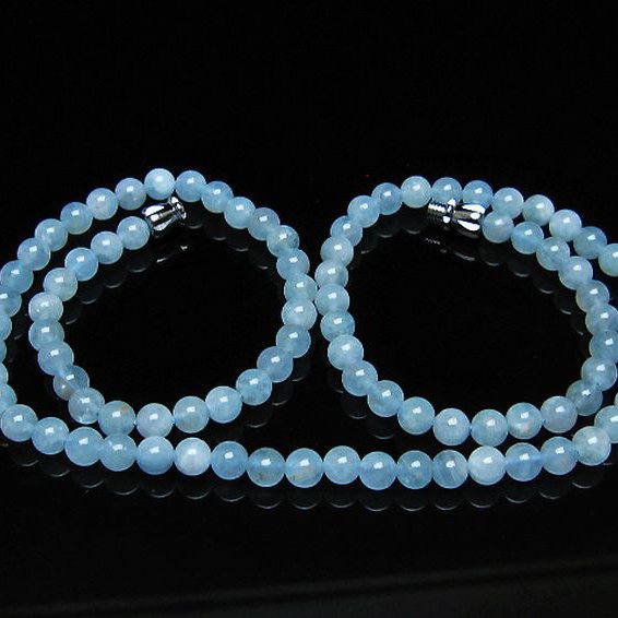 アクアマリンネックレス 5mm [T556-3542]