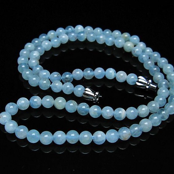 アクアマリンネックレス 5mm [T556-3546]