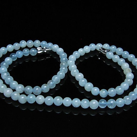 アクアマリンネックレス 5mm [T556-3552]