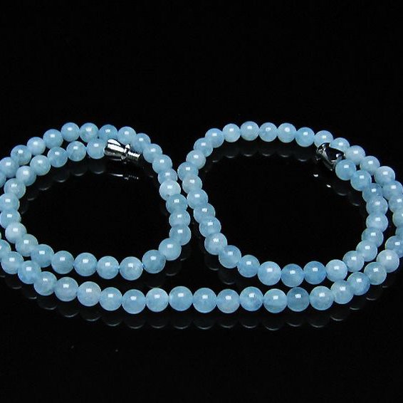 アクアマリンネックレス 4mm [t556-3561]