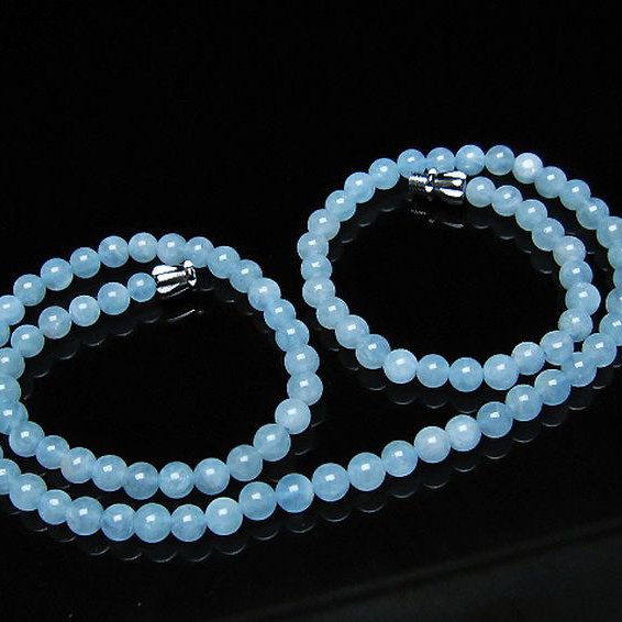 アクアマリンネックレス 4mm [t556-3563]