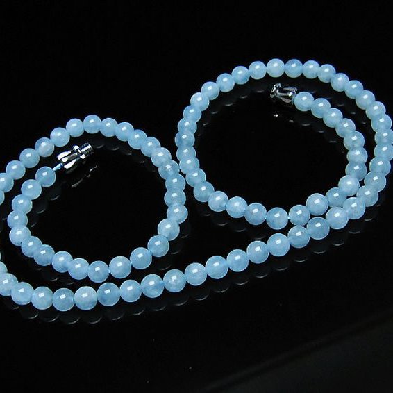 アクアマリンネックレス 4mm [t556-3567]