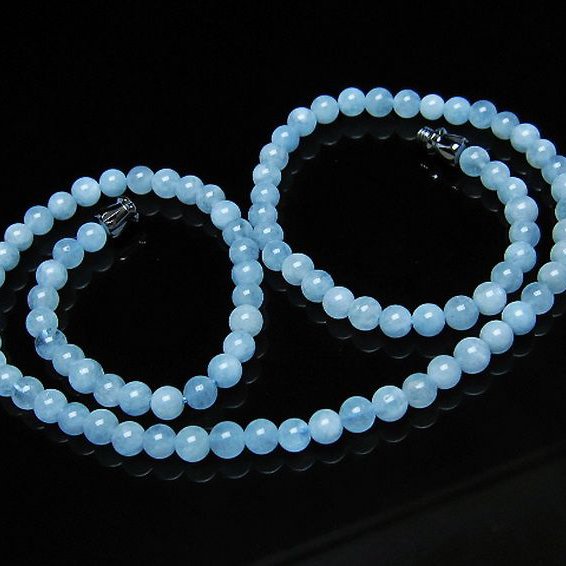 アクアマリンネックレス 4mm [t556-3572]