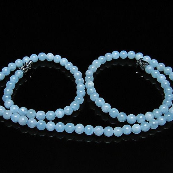 アクアマリンネックレス 4mm [t556-3577]