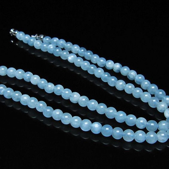 アクアマリンネックレス 5mm [T556-3594]