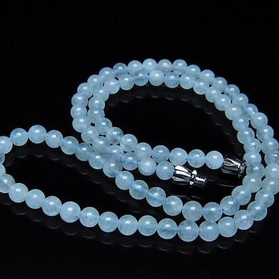 アクアマリンネックレス 5mm [t556-3602]