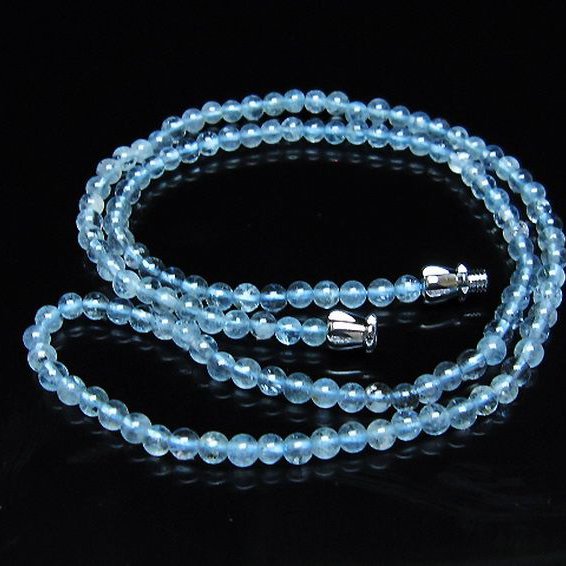 アクアマリンネックレス 3mm [T556-3610]