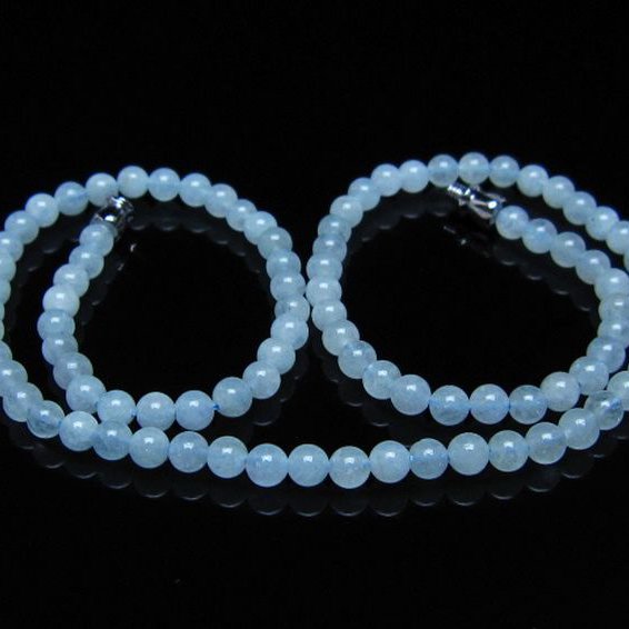 アクアマリンネックレス 4mm [t556-3735]