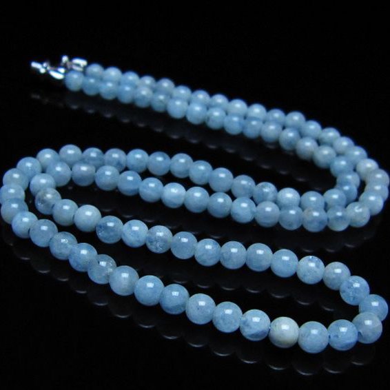 アクアマリンネックレス 4mm [t556-3745]