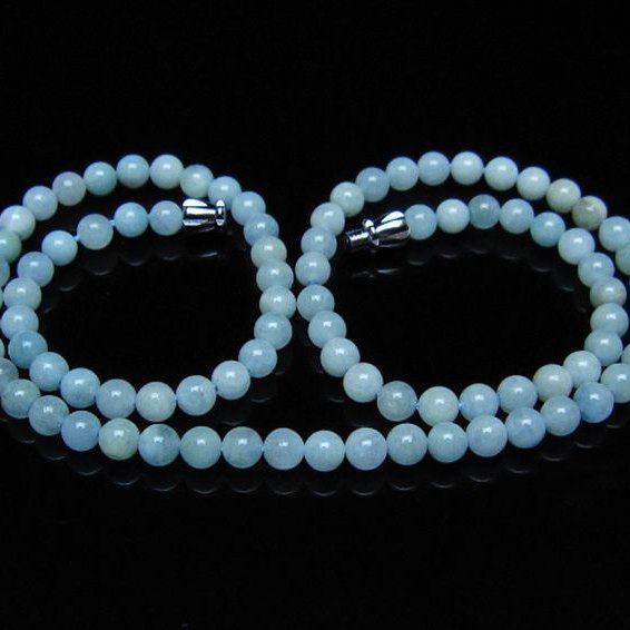 アクアマリンネックレス 5mm [t556-3758]