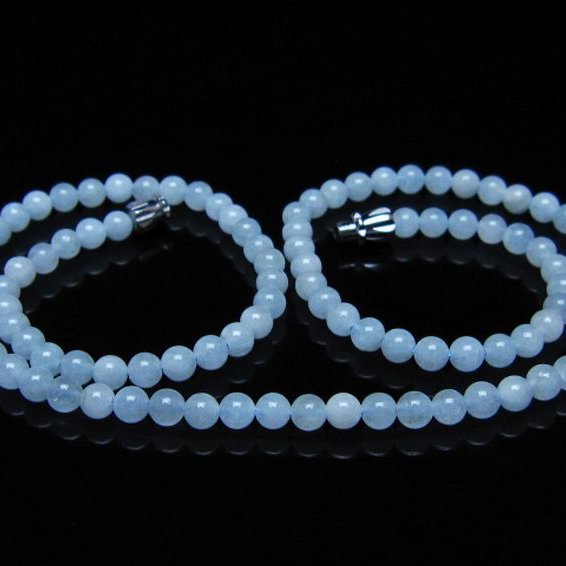 アクアマリンネックレス 4mm [t556-3763]