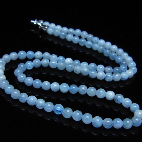 アクアマリンネックレス 4mm [T556-3769]