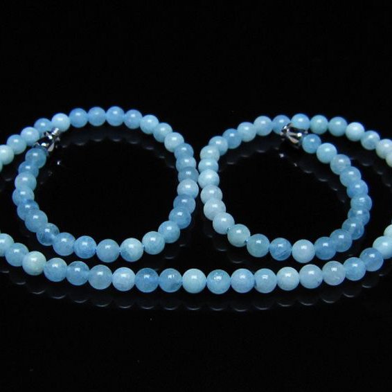 アクアマリンネックレス 4mm [t556-3777]