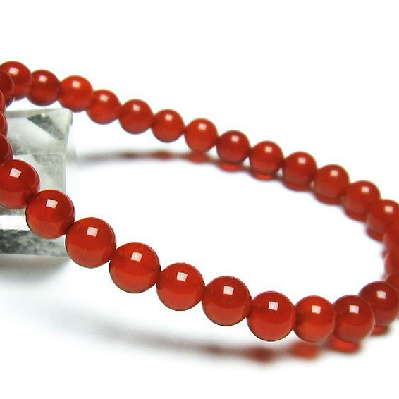 パワーストーン  赤アゲートブレスレット 6mm [T57-6348]