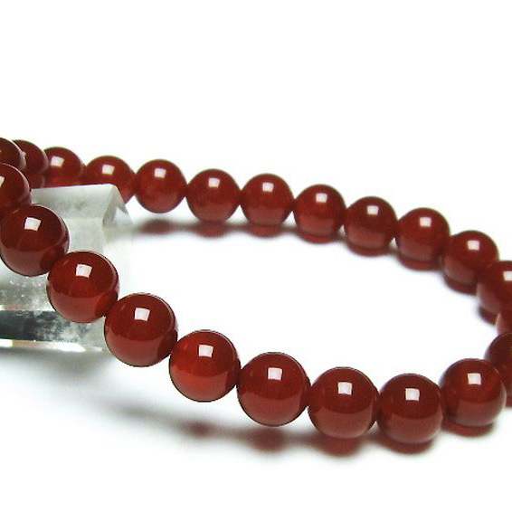 パワーストーン  赤アゲートブレスレット 8mm [T57-6497]