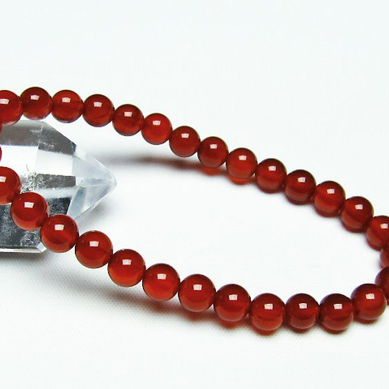 パワーストーン 天然石 赤アゲートブレスレット 6mm [T57-6671]